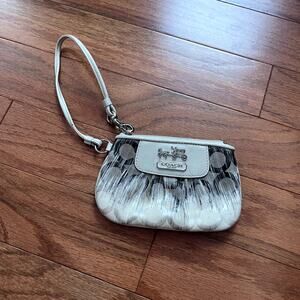 Coach Vintage Black and White Circular Wristlet Small Size